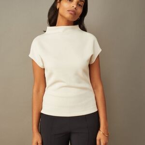 ADAY Cream Short Sleeve Top